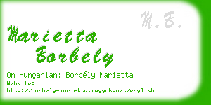 marietta borbely business card